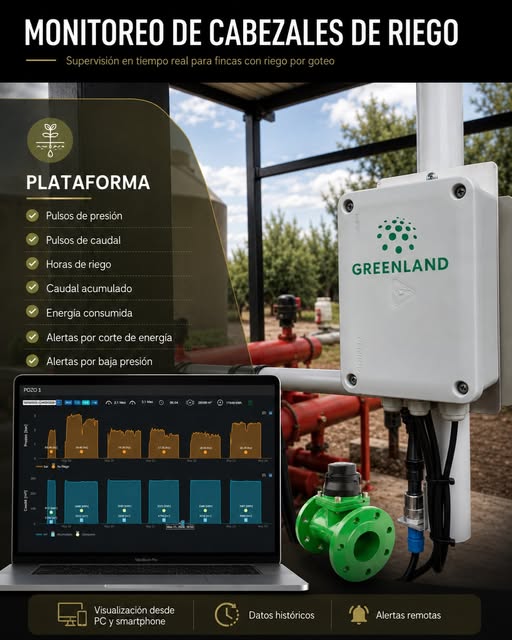 Monitoreo de cabezales de riego Greenland IoT